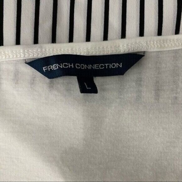 French Connection Tank Top Large White Sleeveless Tiered Sheer Resort - Picture 6 of 7